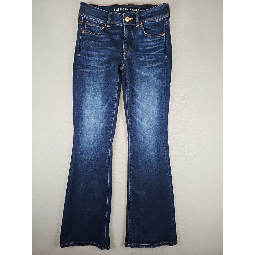 American Eagle Kick Boot Super Stretch Jeans Size 6 28x31 Medium Wash Bootcut